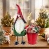 HONGLAND Christmas Decorations Outdoor Metal Gnome Yard Art Garden Gnomes