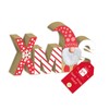 Wooden Christmas Decoration Plaque Gonk Xmas Gnome Mantel Sign Red