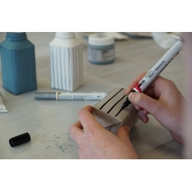 KREUL 46219 – Frosted Acrylic Marker with Chisel Tip, XXL, 15 mm, Black