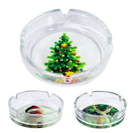 Aqfkl set of 3 ashtrays, home ashtrays for weed smokers indoor, glass ashtray, cigar ashtray, cute ashtrays for outside patio outdoor，christmas gifts