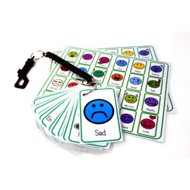 Feelings and Emotions Flash Card Pack - Special Needs Autism Cue Card & Bungee Set for carers schools senco