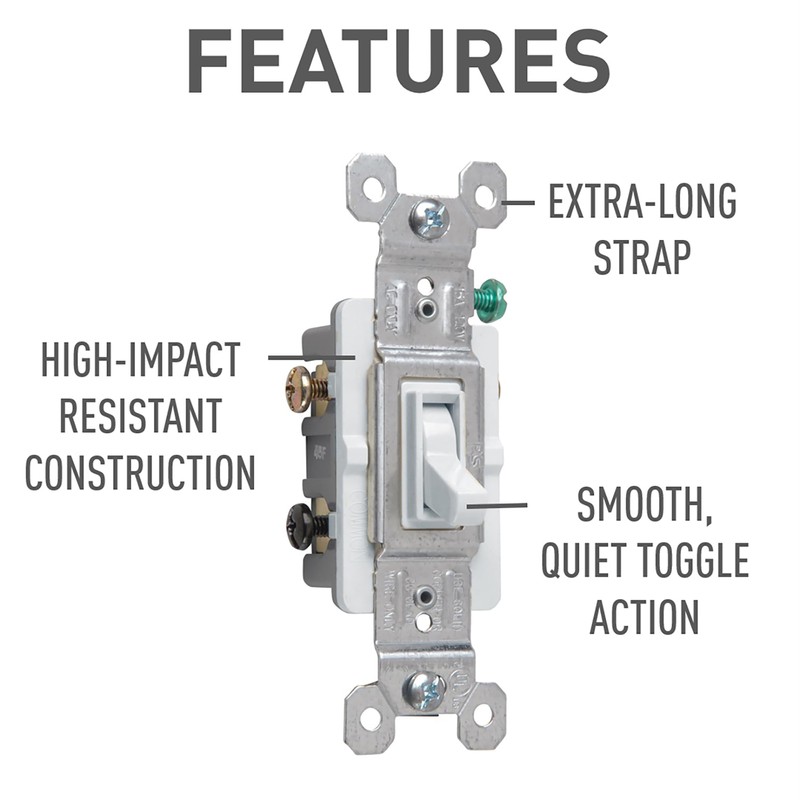 Legrand Pass & Seymour 663WGU Trademaster 15 Amp 3-Way Toggle