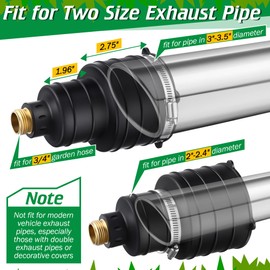 Qualirey 2 Pack Pest Control Exhaust Pipe Attachment Transport Exhaust from Car to Underground for Killing Outdoor Rodents Such as Moles, Gophers (FIT for Pipe in 2"-2.4"/3"-3.5" Diameter) (Black)