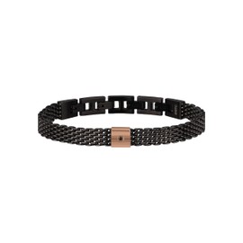 Breil Black Diamond TJ2956 Men's Bracelet Stainless Steel with Black Diamond with Folding Clasp Length 22 cm, Stainless Steel, Diamond