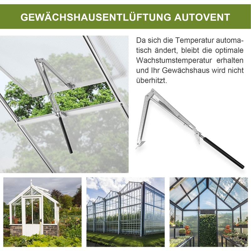 Lospitch Window Opener for Greenhouse Garden Sheds Temperature Controlled Lifting