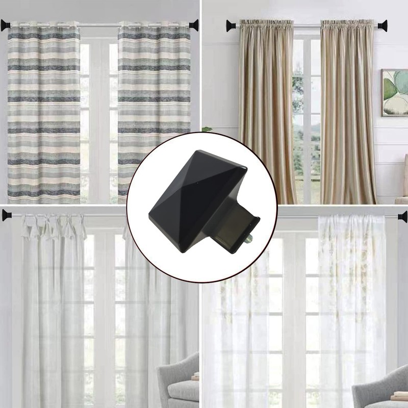 Kowibcl Finials For Curtain Rods, 4 Pcs Plastic Curtain Rod