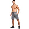 JustSun Men's Sports Shorts with Zip Lightweight Stretch Fabric, gray,