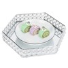 Crystal Tray Mirror Hex Shaped Multifunctional Dessert Pastry Fruit Storage