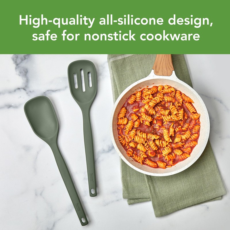 Tovolo Elements Silicone Spoon Set of 2 Mixing and Slotted