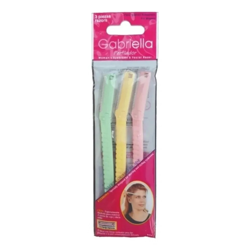 3 paquetes perfilador depilador facial ceja 3pz gabriella CAL-3PET