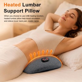 3 in 1 Triple Fusion Back Massager - FSA Eligible HSA Back Massager with Heat,Vibration Massager & Airbag Traction,Lumbar Support Pillow for Lower Back Pain Relief,Deep Tissue Relaxation