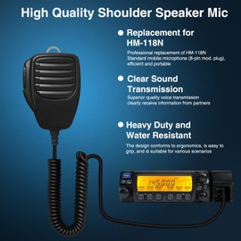 Akoree HM-118N Speaker Mic,HM-118 8 Pin Microphone for ICOM IC-207H IC-208 IC-208H IC-706 IC-706MKII IC-706MKIIG IC-2100 IC-2100H IC-2200 IC-2200H IC-2720 IC-2720H IC-2800 IC-2800H IC-V8000