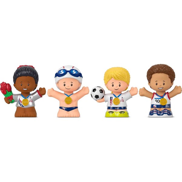 Little People Collector Team USA Classic Figure Set, 4 Athlete Figures in a giftable Package for Sports Fans Ages 1-101 Years