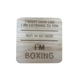 Ashton and Finch Funny Boxing Coaster Laser Engraved Gift Wooden