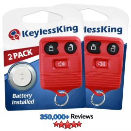 KeylessKing* 2 Keyless Entry Remote for Ford CWTWB1U212 CWTWB1U331 GQ43VT11T CWTWB1U345 Red