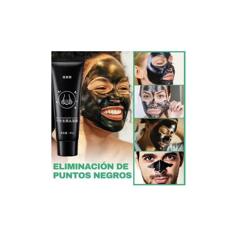 Mascarilla Negra Facial Bambu Elimina Puntos Negros Nariz F