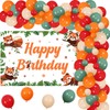 Red Panda Party Decorations Red Panda Happy Birthday Backdrop Orange