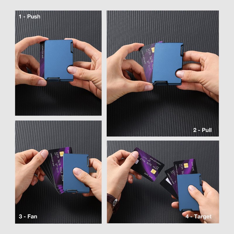 MIFANYO Wallet for Men, Minimalist Metal Card Holder, Slim Front