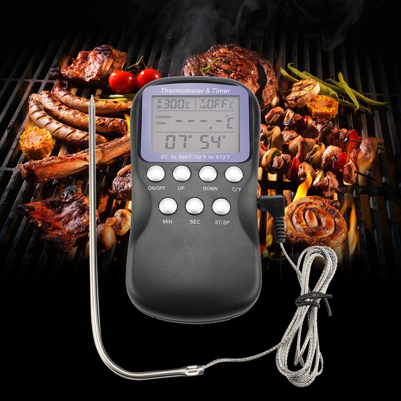Digital Wired Barbecue BBQ Meat Oven Electronic Thermometer Grill Cooking