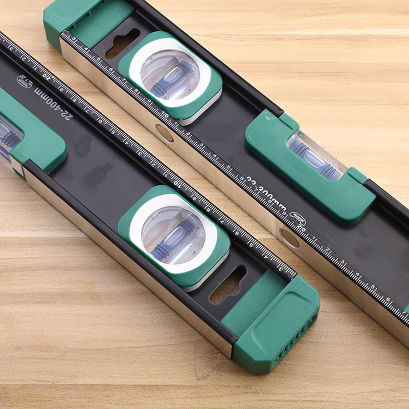 Magnetic Level Ruler with Scale Aluminum Alloy Horizontal Bubble Gauge
