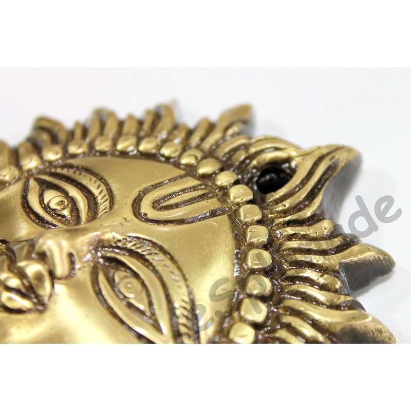 eSplanade 4" Brass Sun God Smiling Surya Bhagwaan Idol Statue