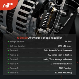 A-Premium Alternator Voltage Regulator Compatible with Honda Accord 1984-1989, Prelude 1985-1987 & Acura NSX 1991, Legend 1991-1995, 1.8L 2.0L 3.0L 3.2L, 14.5V A-Circuit 14.5 Vset