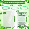 Tondiamo 30 Sets St. Patrick's Day Shamrock Bead Bracelets with