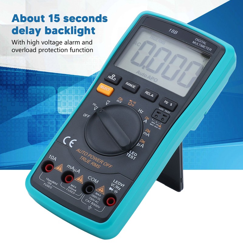 Digital Multimeter Tester Delayed Backlight High Accuracy Electrical Voltmeter Tester