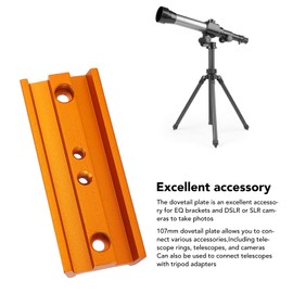 107mm Rail Bar Metal Mounting Plate, Dovetail Telescope Scope Adapter Mount Base with 1/4 Thread, Astronomical Telescope Accessories