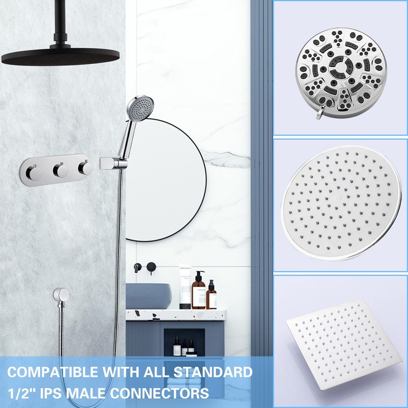 Ceiling Mount Shower Arm with Flange for Rain Shower Head,Stainless