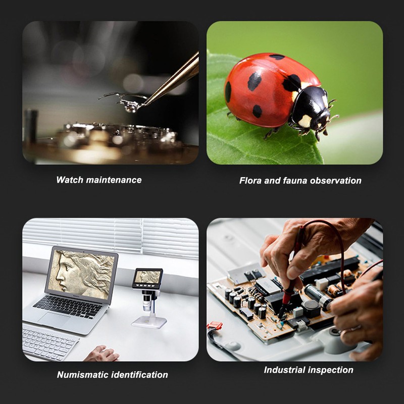 Digital Electron Microscope 4.3in 1000x 2MP USB Industrial Repair Inspection