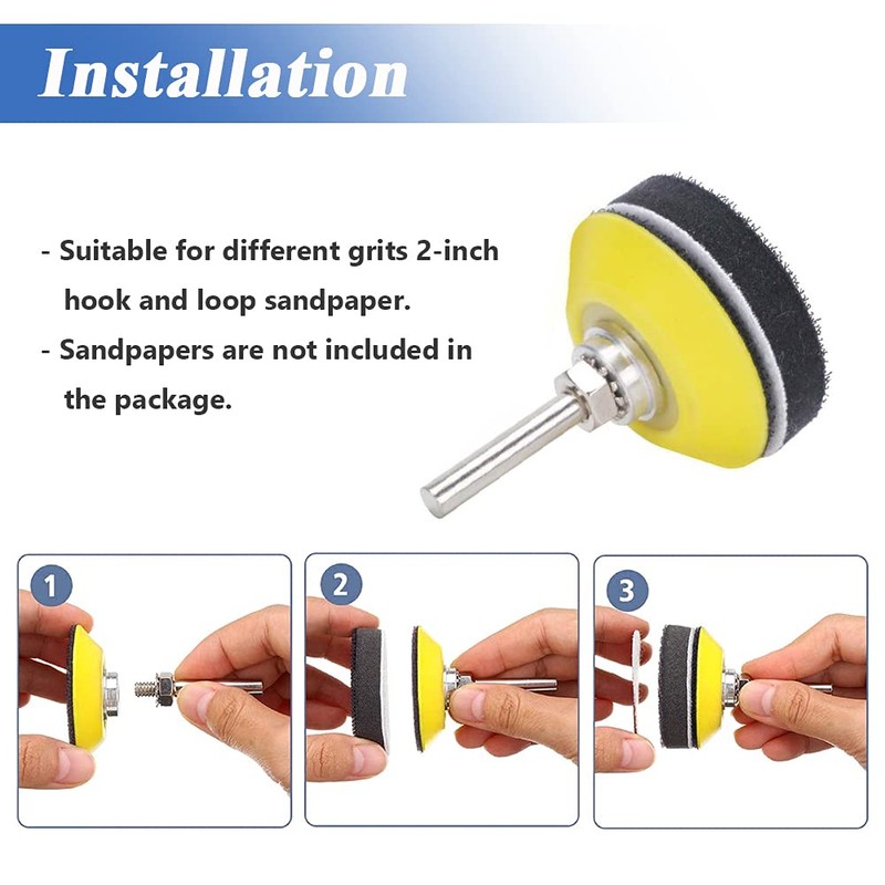 Mesee 2 Packs 2 Inch Hook and Loop Sanding Backing