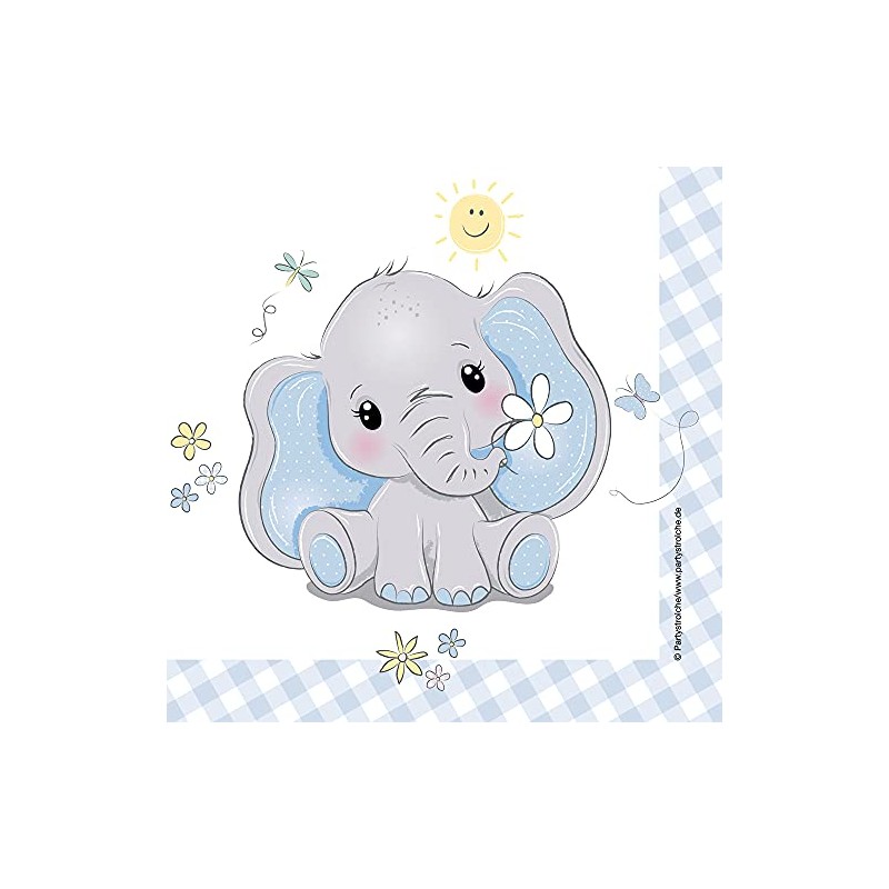 Baby Elefant - Servietten, 20 Stück - Babyparty