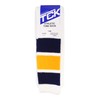 TCK Retro 3 Stripe Tube Socks (Navy/Gold, Large)