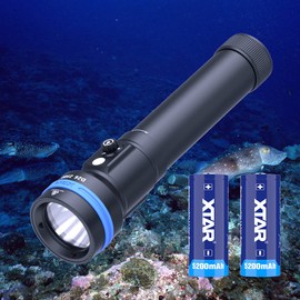 XTAR D26 2500 Lumens Scuba Dive Light Waterproof Diving Torch Submarine Diving Lights Underwater 100 Meters Cave Wreck Diving Flashlight