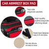 NBTEPEM 6 Pcs Red Car Accessories Set, Sport Leather Steering