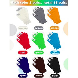 12 Pairs Winter Touch Screen Gloves For Men Women Stretch Knitted Texting Gloves Warm Windproof Solid Color Mittens(7 x 4 Inch,Assorted Colors)