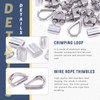 Glarks 24Pcs M3 Wire Rope Cable Clip Clamp with Cable