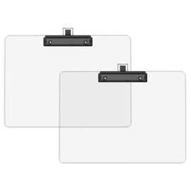 Juvealoe Horizontal Clipboard with Pen Holder, Clear 8.5 x 11 Plastic Clip Boards for Classroom, Teacher, Size 9 x 12.5 in, Landscape Layout, School & Office Supply(Pack of 2)