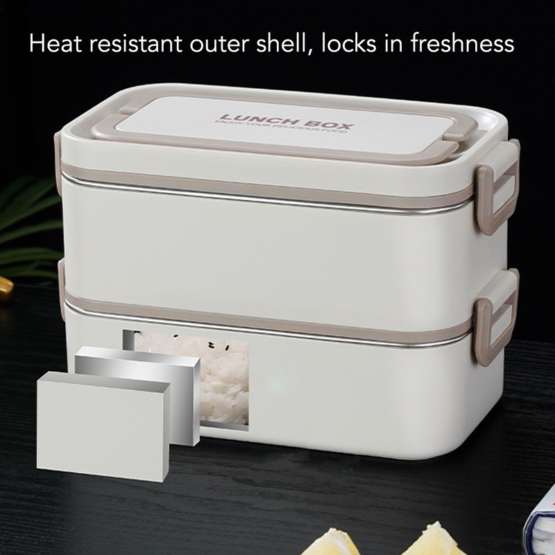2 Tier Stackable Bento Box 304 Stainless Steel Insulated Lunch