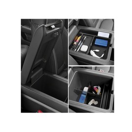 YOJOJOCO 2PCS Center Console Organizer Compatible with Honda 2023-2025 2026 Pilot ＆ 2024-2026 Ridgeline ＆ 2024-2026 Passport Accessories Hidden Storage Box Insert Tray