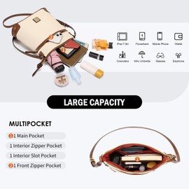 GAEKEAO Trendy Crossbody Bags for Women Multi Zipper Pockets Shoulder Handbags Lightweight Medium Travel Crossbody Purse with Adjustable Wide Strap
