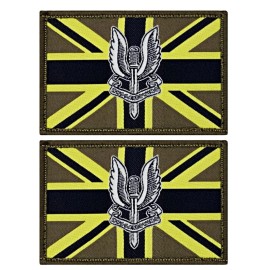 SAS WHO DARES WINS UNION UK BRITISH SPECIAL FORCES PATCH | 2PC  HOOK 3"x2"  P524