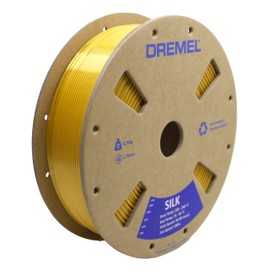 Dremel SLK-GOL-01 3D Printer Gold Filament - Silk Finish, 1.75 mm Dia., 0.75 kg Spool Weight, RFID Enabled, New Cardboard Spool