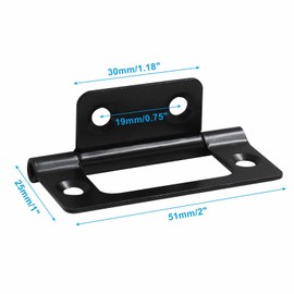 Bonsicoky 12 Pack Non-Mortise Hinges - 2 Inch Black Door Hinges - Chest Hinges Box Hinges Cabinet Hinges with Screws for Furniture Windows Cupboard Tool Box