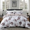 OAITE Duvet Cover Queen Size,Reversible Leaf White Duvet Cover Set