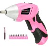 Pink Power Cordless Screwdriver Set - 3.6V Electric Screwdriver Rechargeable