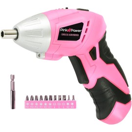 Pink Power Cordless Screwdriver Set - 3.6V Electric Screwdriver Rechargeable Screw Gun Kit - Automatic Mini Pink Drill Set for Women - Portable Small Drill Battery Powered Screwdriver LED Light
