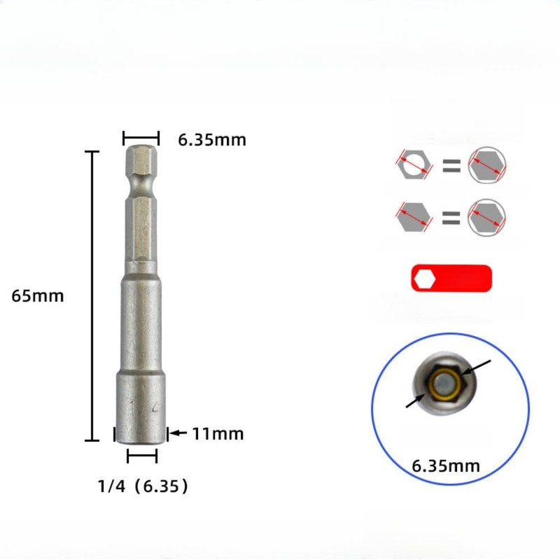 5 Pcs Magnetic Impact Nut Driver Set, Heavy Duty Magnetic