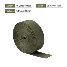 sourcing map Flat Nylon Webbing Strap 1.5 Inch 10 Yards Olive for Backpack, Luggage-rack